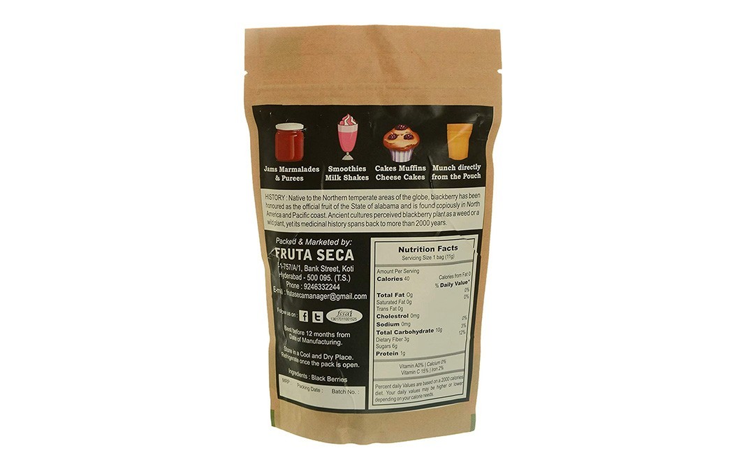Fruta Seca Blackberry    Pack  150 grams